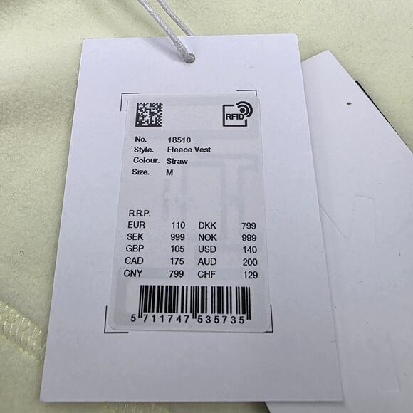 RAINS Vest Unisex Medium Yellow Breathable Insulated Water Repellent Fleece - Picture 2 of 16